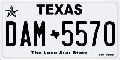 TX license plate DAM5570