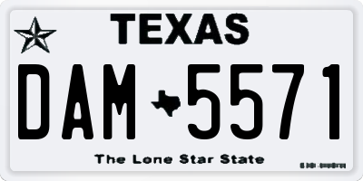 TX license plate DAM5571