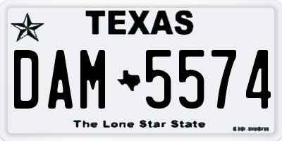 TX license plate DAM5574