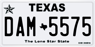 TX license plate DAM5575