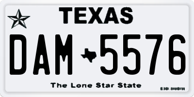 TX license plate DAM5576