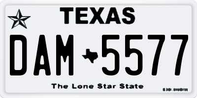 TX license plate DAM5577