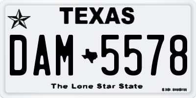 TX license plate DAM5578