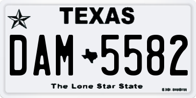 TX license plate DAM5582