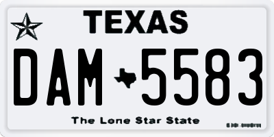 TX license plate DAM5583