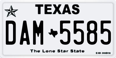 TX license plate DAM5585