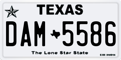 TX license plate DAM5586