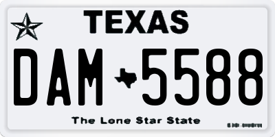 TX license plate DAM5588