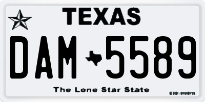 TX license plate DAM5589