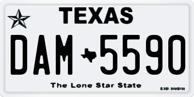 TX license plate DAM5590