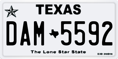TX license plate DAM5592