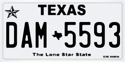 TX license plate DAM5593