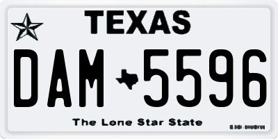 TX license plate DAM5596