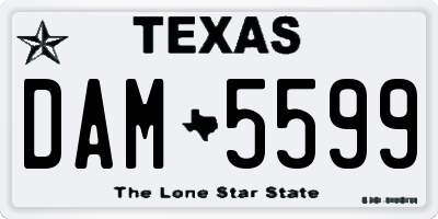 TX license plate DAM5599