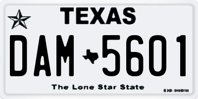 TX license plate DAM5601