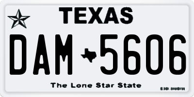 TX license plate DAM5606