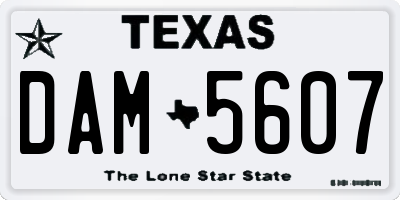 TX license plate DAM5607