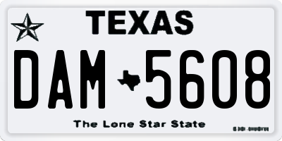 TX license plate DAM5608
