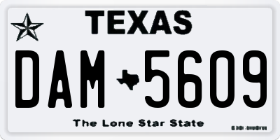 TX license plate DAM5609