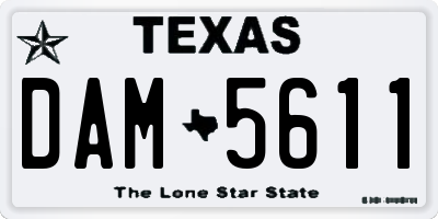 TX license plate DAM5611