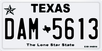 TX license plate DAM5613