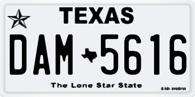 TX license plate DAM5616