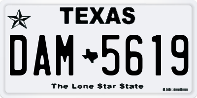 TX license plate DAM5619