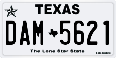 TX license plate DAM5621