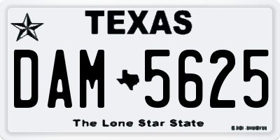 TX license plate DAM5625