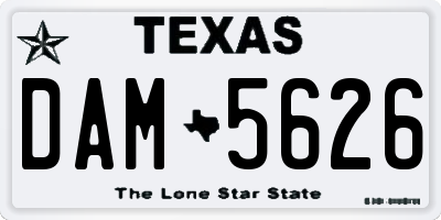 TX license plate DAM5626