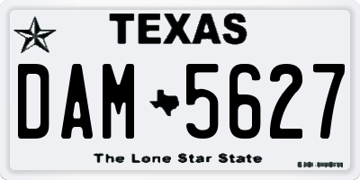 TX license plate DAM5627