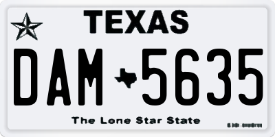 TX license plate DAM5635