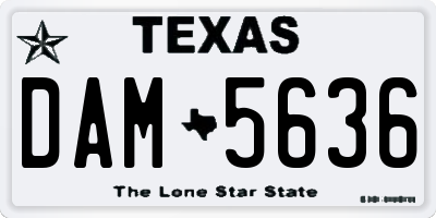 TX license plate DAM5636