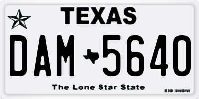 TX license plate DAM5640