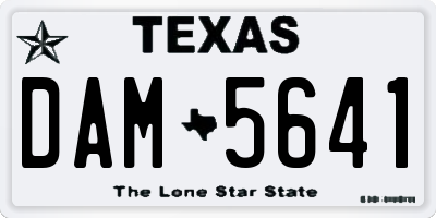 TX license plate DAM5641