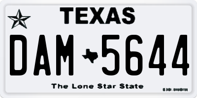 TX license plate DAM5644