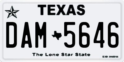 TX license plate DAM5646