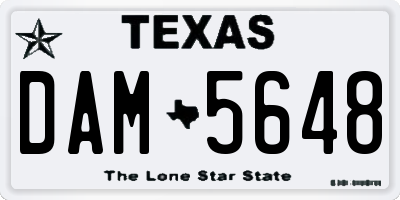 TX license plate DAM5648
