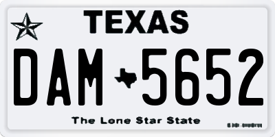 TX license plate DAM5652