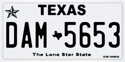 TX license plate DAM5653