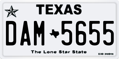TX license plate DAM5655