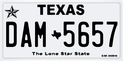 TX license plate DAM5657