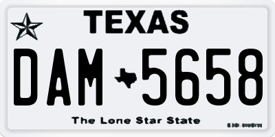 TX license plate DAM5658