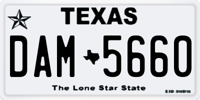 TX license plate DAM5660