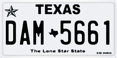 TX license plate DAM5661