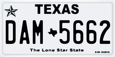 TX license plate DAM5662
