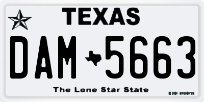 TX license plate DAM5663