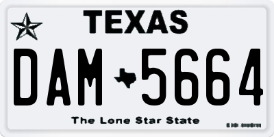 TX license plate DAM5664