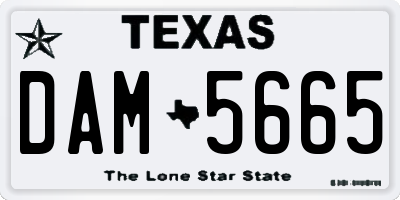 TX license plate DAM5665