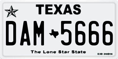 TX license plate DAM5666